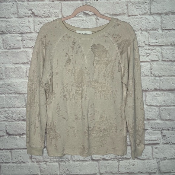 IRO Cenix Woman's Cream Off White Distressed Raw Hem Sweatshirt - Picture 4 of 12